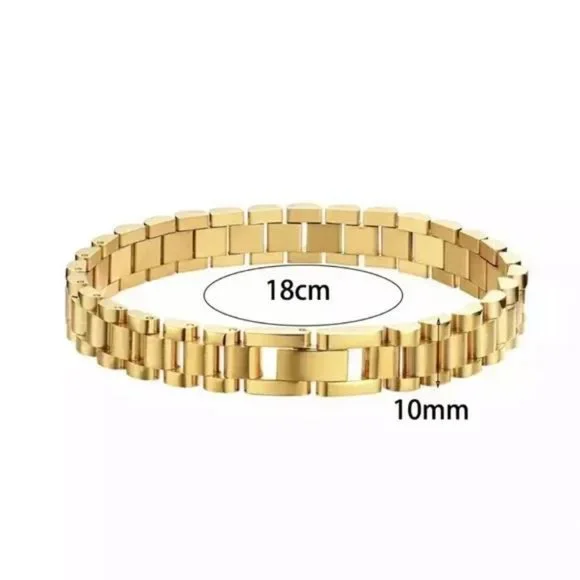 NEW 18K GOLD LUXURY BANGLE HIPHOP BRACELET - Picture 6 of 6